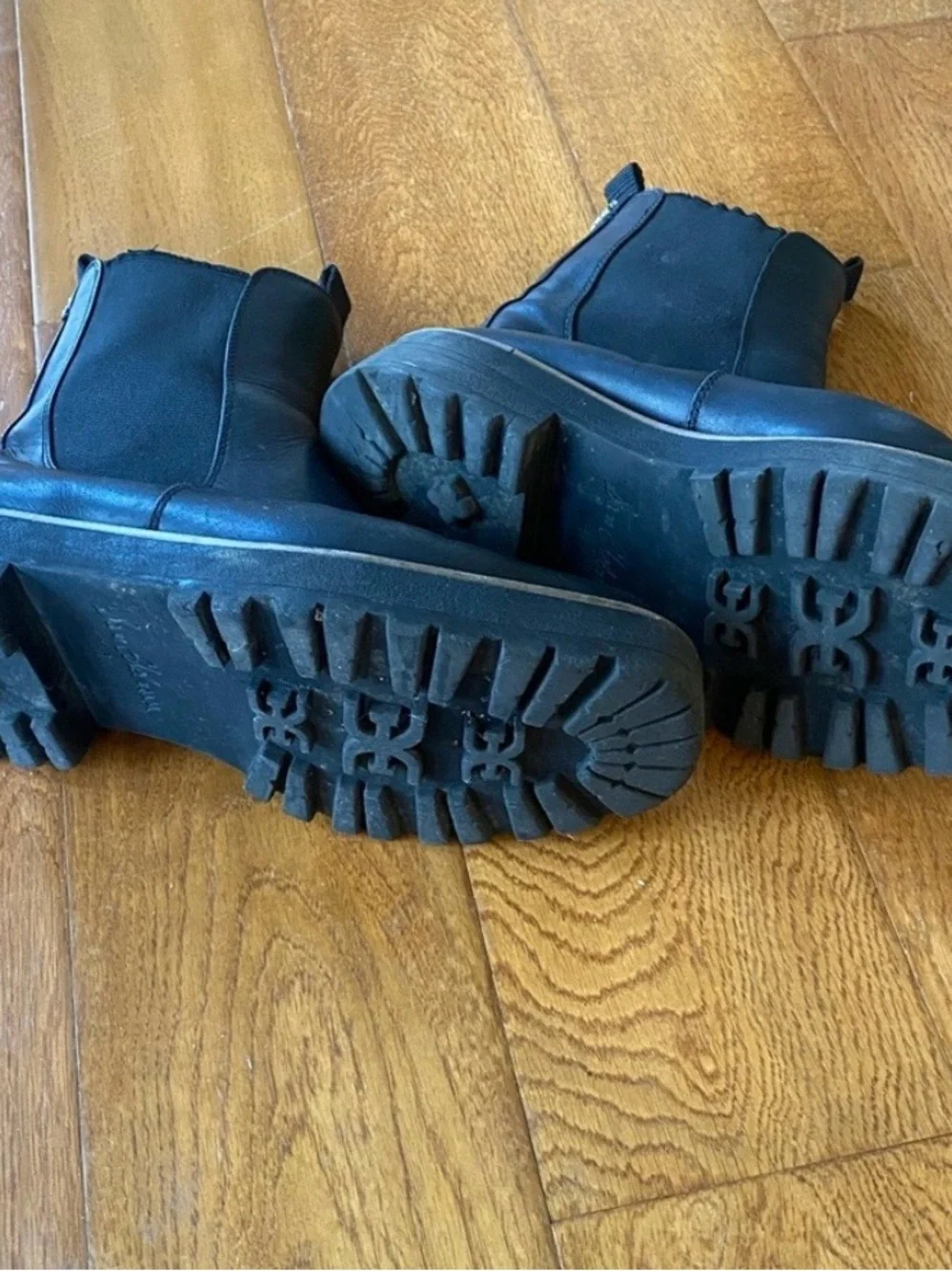 Sam Edelman Black Lug Sole Chelsea Ankle Boots